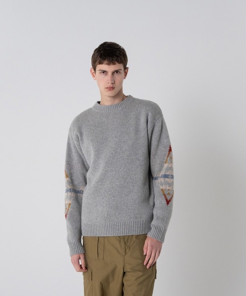 PENDLETON（ペンドルトン）の「シェットランドウール ジャガードクルーネックニット（ニット/セーター・メンズ・タン/杢グレー/ブラック・LARGE/SMALL/MEDIUM）」の15枚目の写真