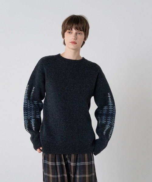 PENDLETON（ペンドルトン）の「シェットランドウール ジャガードクルーネックニット（ニット/セーター・メンズ・タン/杢グレー/ブラック・LARGE/SMALL/MEDIUM）」の17枚目の写真