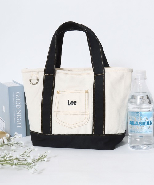 Lee(リー)の「Lee/リー キャンバス ロゴ ワンポイント刺繍 ワークポケット ミニトートバッグ/ランチバッグ/レディース メンズ(トートバッグ・レディース・ネイビー/グリーン/インディゴブルー/ブラック/レッド・FREE)」の1枚目の写真