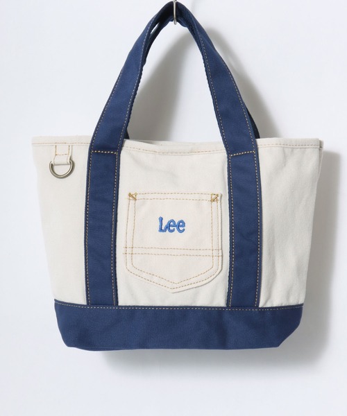 Lee(リー)の「Lee/リー キャンバス ロゴ ワンポイント刺繍 ワークポケット ミニトートバッグ/ランチバッグ/レディース メンズ(トートバッグ・レディース・ネイビー/グリーン/インディゴブルー/ブラック/レッド・FREE)」の8枚目の写真