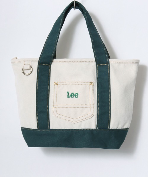 Lee(リー)の「Lee/リー キャンバス ロゴ ワンポイント刺繍 ワークポケット ミニトートバッグ/ランチバッグ/レディース メンズ(トートバッグ・レディース・ネイビー/グリーン/インディゴブルー/ブラック/レッド・FREE)」の7枚目の写真