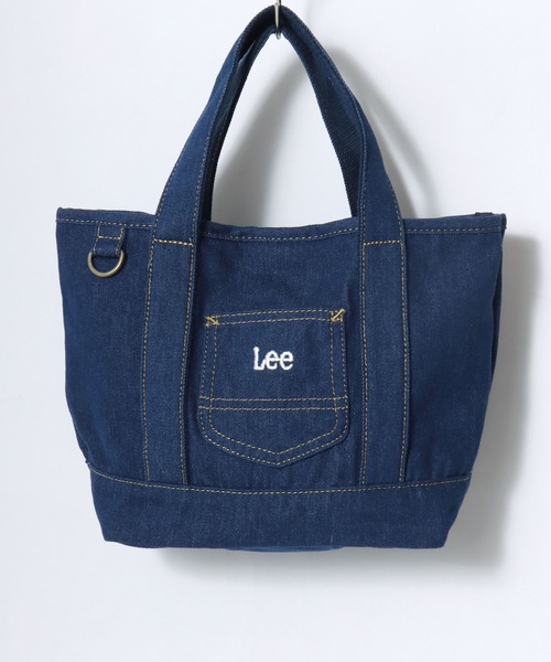 Lee(リー)の「Lee/リー キャンバス ロゴ ワンポイント刺繍 ワークポケット ミニトートバッグ/ランチバッグ/レディース メンズ(トートバッグ・レディース・ネイビー/グリーン/インディゴブルー/ブラック/レッド・FREE)」の9枚目の写真