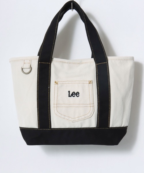 Lee(リー)の「Lee/リー キャンバス ロゴ ワンポイント刺繍 ワークポケット ミニトートバッグ/ランチバッグ/レディース メンズ(トートバッグ・レディース・ネイビー/グリーン/インディゴブルー/ブラック/レッド・FREE)」の6枚目の写真