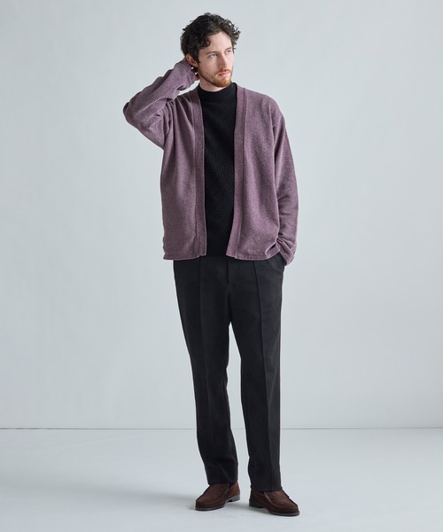 MEN'S BIGI(メンズビギ)の「モールヘリンボン ボタンレスカーディガン(カーディガン/ボレロ・メンズ・パープル/ブルー/ブラック・03/02)」の7枚目の写真