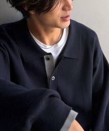 Classical Origin（クラシカルオリジン）の「きちんと感に、差し色の遊び心を。ミラノリブ配色ニットシャツ   MILANO RIB COLOR BLOCK KNIT SHIRT（ニット/セーター）」
