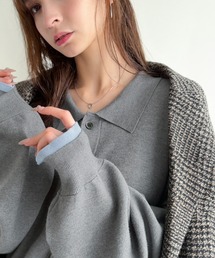 Classical Origin（クラシカルオリジン）の「きちんと感に、差し色の遊び心を。ミラノリブ配色ニットシャツ   MILANO RIB COLOR BLOCK KNIT SHIRT（ニット/セーター）」