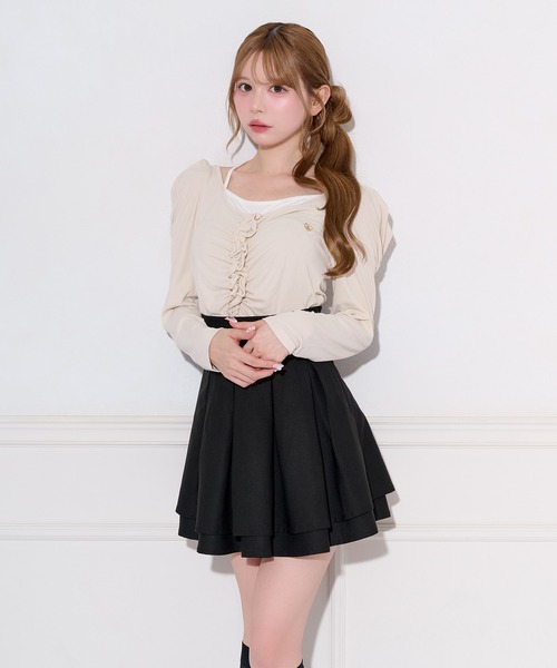 apres jour(アプレジュール)の「レイヤード風ギャザードッキングトップス(Tシャツ/カットソー・レディース・グレー/アイボリー/サックスブルー/ブラック・FREE/X-LARGE)」の5枚目の写真
