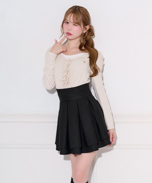 apres jour(アプレジュール)の「レイヤード風ギャザードッキングトップス(Tシャツ/カットソー・レディース・グレー/アイボリー/サックスブルー/ブラック・FREE/X-LARGE)」の6枚目の写真