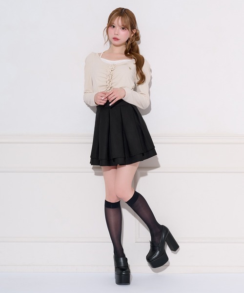 apres jour(アプレジュール)の「レイヤード風ギャザードッキングトップス(Tシャツ/カットソー・レディース・グレー/アイボリー/サックスブルー/ブラック・FREE/X-LARGE)」の8枚目の写真