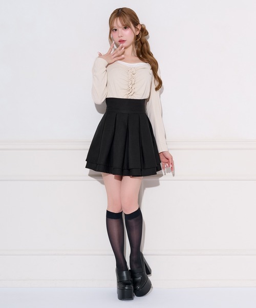 apres jour(アプレジュール)の「レイヤード風ギャザードッキングトップス(Tシャツ/カットソー・レディース・グレー/アイボリー/サックスブルー/ブラック・FREE/X-LARGE)」の9枚目の写真