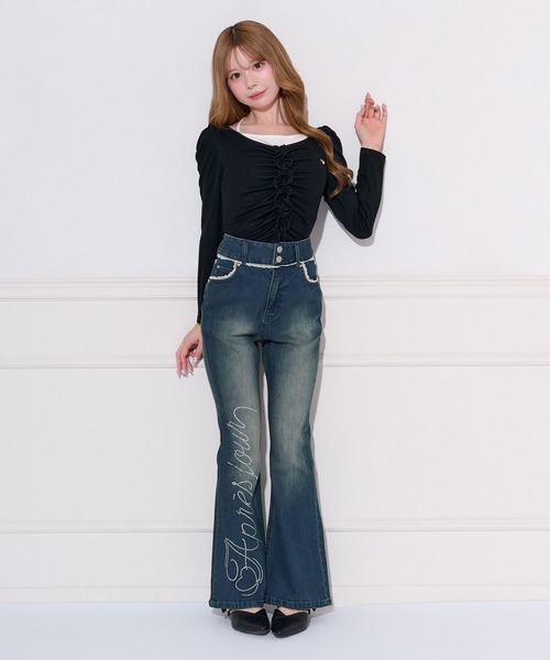 apres jour(アプレジュール)の「レイヤード風ギャザードッキングトップス(Tシャツ/カットソー・レディース・グレー/アイボリー/サックスブルー/ブラック・FREE/X-LARGE)」の19枚目の写真