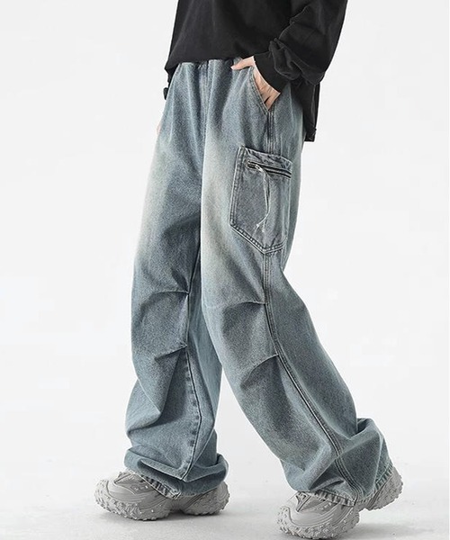 JOHNNY WOLF(ジョニーウルフ)の「VOID ワイドストレート デニム カーゴパンツ(カーゴパンツ・メンズ・ブルー/ブラック・M/S/L)」の20枚目の写真
