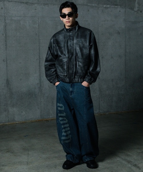 ALAND（エーランド）の「ALAND×UMBRO／フェードレターロゴパンツ（デニムパンツ・メンズ・ブラック/ブルー・LARGE/MEDIUM）」の7枚目の写真