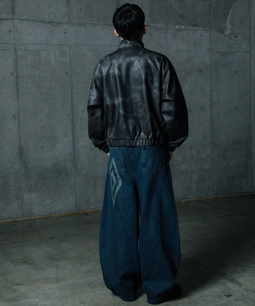 ALAND（エーランド）の「ALAND×UMBRO／フェードレターロゴパンツ（デニムパンツ・メンズ・ブラック/ブルー・LARGE/MEDIUM）」の8枚目の写真