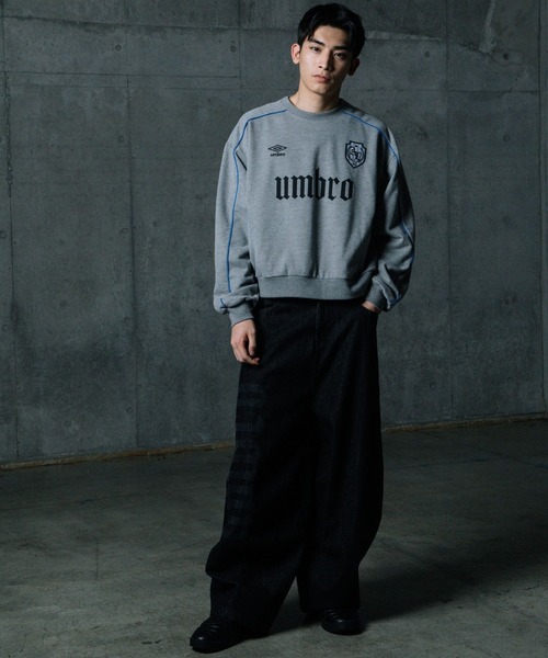 ALAND（エーランド）の「ALAND×UMBRO／フェードレターロゴパンツ（デニムパンツ・メンズ・ブラック/ブルー・LARGE/MEDIUM）」の14枚目の写真