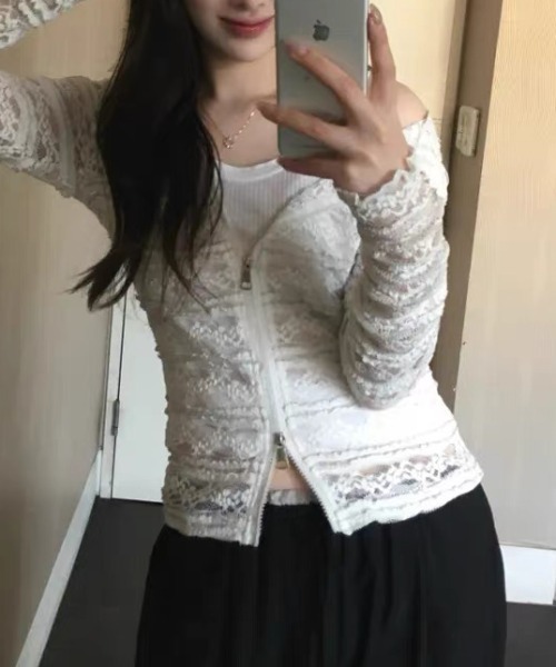 Vipoa（ヴィポア）の「Lace zip up hoodie（パーカー・レディース・ホワイト・FREE）」の17枚目の写真