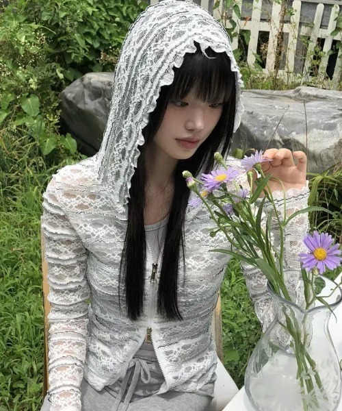 Vipoa（ヴィポア）の「Lace zip up hoodie（パーカー・レディース・ホワイト・FREE）」の21枚目の写真