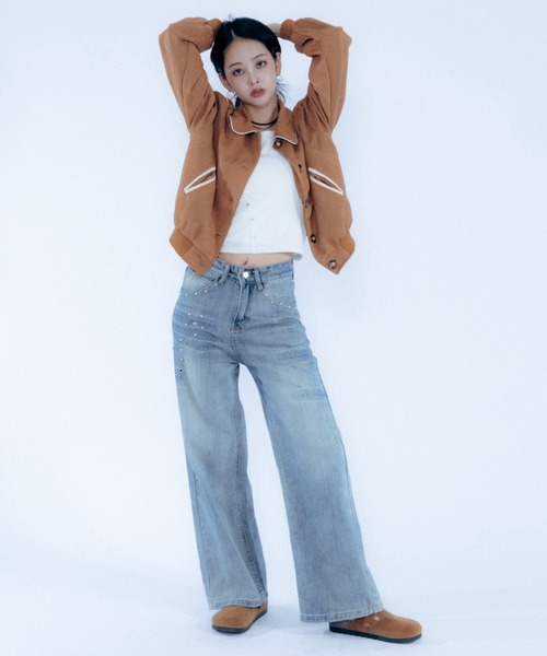 Haze Reverie(ヘイズレヴァリー)の「スタッズルーズデニムパンツ(デニムパンツ・レディース・ブルー・SMALL/MEDIUM/LARGE)」の10枚目の写真