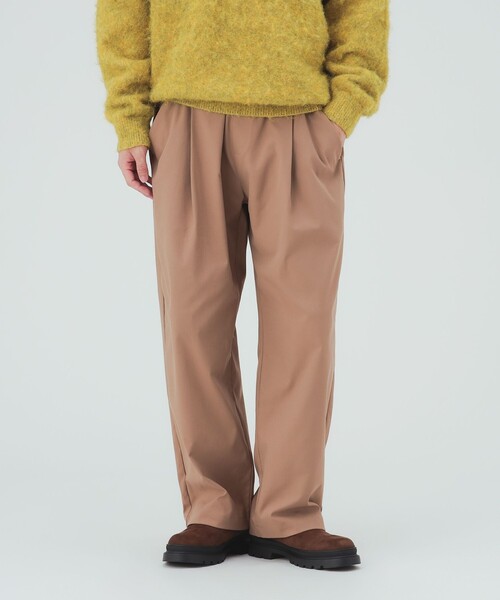 BEAMS HEART(ビームスハート)の「トリコット 1タック ワイド テーパード パンツ(チノパンツ・メンズ・ブラック/ベージュ・LARGE/MEDIUM/SMALL)」の2枚目の写真