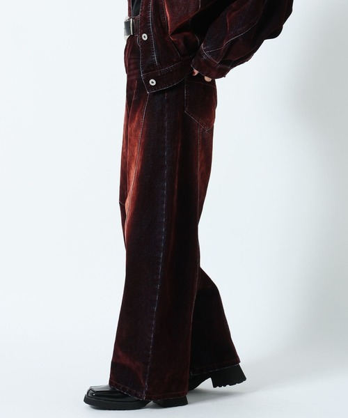 PAGEBOY(ページボーイ)の「フロッキーコクーンデニム【セットアップ対応】(デニムパンツ・レディース・レッド・SMALL/MEDIUM)」の5枚目の写真