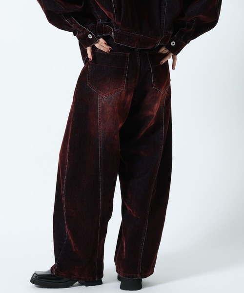 PAGEBOY(ページボーイ)の「フロッキーコクーンデニム【セットアップ対応】(デニムパンツ・レディース・レッド・SMALL/MEDIUM)」の6枚目の写真