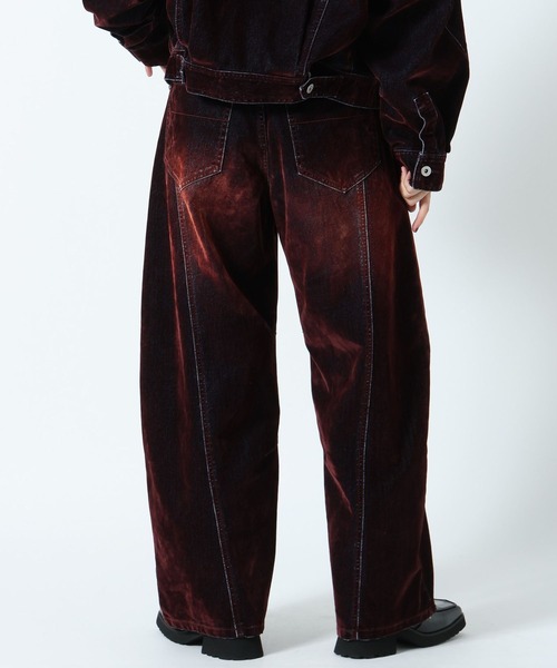 PAGEBOY(ページボーイ)の「フロッキーコクーンデニム【セットアップ対応】(デニムパンツ・レディース・レッド・SMALL/MEDIUM)」の7枚目の写真
