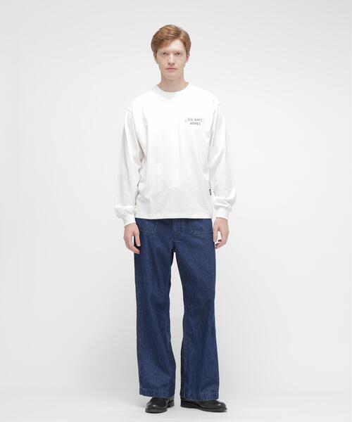 AVIREX（アヴィレックス）の「L/S T-SHIRT "NAVY STENCIL" / 長袖Tシャツ ”ネイビー ステンシル” / AVIREX / アヴィレックス（Tシャツ/カットソー・メンズ・その他5/ブラック/ホワイト・M/2XL/XL/L）」の4枚目の写真