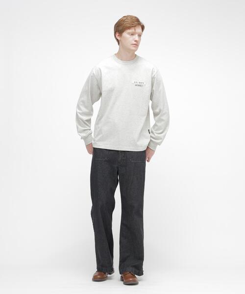 AVIREX（アヴィレックス）の「L/S T-SHIRT "NAVY STENCIL" / 長袖Tシャツ ”ネイビー ステンシル” / AVIREX / アヴィレックス（Tシャツ/カットソー・メンズ・その他5/ブラック/ホワイト・M/2XL/XL/L）」の15枚目の写真