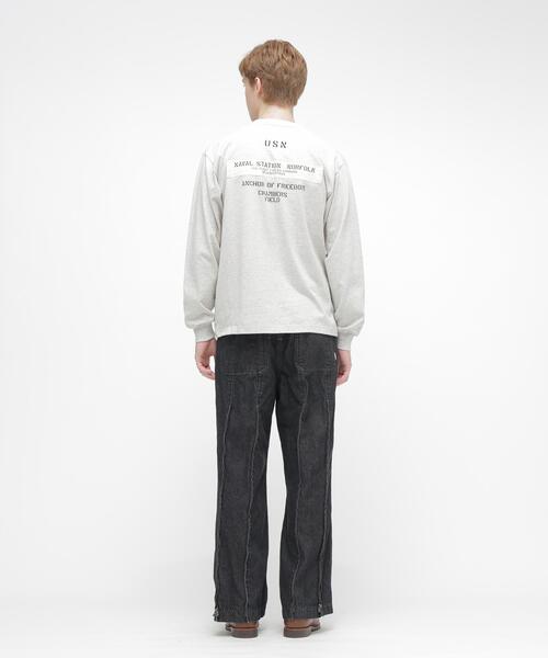 AVIREX（アヴィレックス）の「L/S T-SHIRT "NAVY STENCIL" / 長袖Tシャツ ”ネイビー ステンシル” / AVIREX / アヴィレックス（Tシャツ/カットソー・メンズ・その他5/ブラック/ホワイト・M/2XL/XL/L）」の16枚目の写真