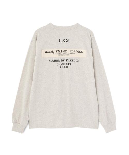 AVIREX（アヴィレックス）の「L/S T-SHIRT "NAVY STENCIL" / 長袖Tシャツ ”ネイビー ステンシル” / AVIREX / アヴィレックス（Tシャツ/カットソー・メンズ・その他5/ブラック/ホワイト・M/2XL/XL/L）」の17枚目の写真