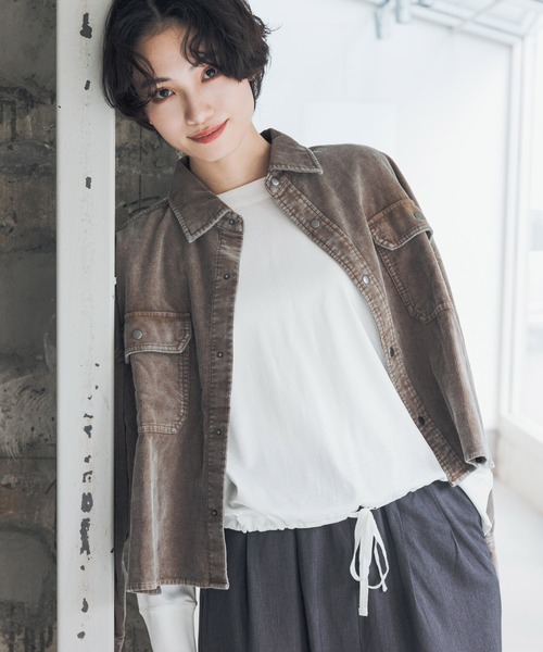 URBAN RESEARCH DOORS(アーバンリサーチドアーズ)の「『UVカット/イージーケア/抗菌防臭』『UR TECH』完声シルケットドロストプルオーバー(Tシャツ/カットソー・レディース・ベージュ系その他/ホワイト系その他/オフホワイト・FREE)」の8枚目の写真