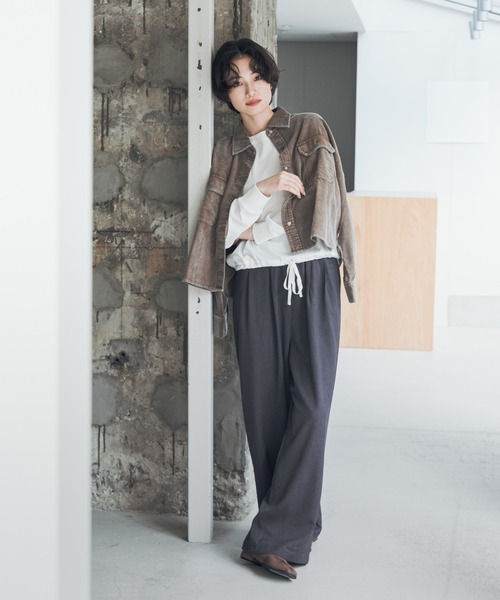 URBAN RESEARCH DOORS(アーバンリサーチドアーズ)の「『UVカット/イージーケア/抗菌防臭』『UR TECH』完声シルケットドロストプルオーバー(Tシャツ/カットソー・レディース・ベージュ系その他/ホワイト系その他/オフホワイト・FREE)」の9枚目の写真