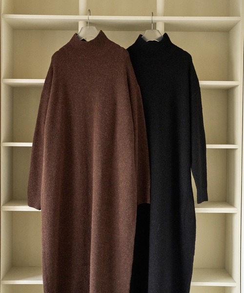 anuke(アンヌーク)の「Cocoon Knit Onepiece(ワンピース・レディース・ブラック/ブラウン・36inch/38inch)」の5枚目の写真
