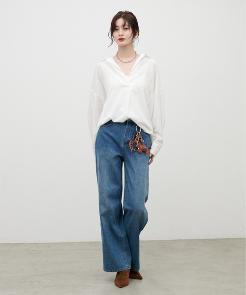 LARUTA(ラルータ)の「【LARUTA】スキッパー長袖シャツ(シャツ/ブラウス・レディース・その他1/オフホワイト/キャメル/ボルドー/ネイビー・FREE)」の10枚目の写真