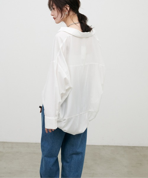 LARUTA(ラルータ)の「【LARUTA】スキッパー長袖シャツ(シャツ/ブラウス・レディース・その他1/オフホワイト/キャメル/ボルドー/ネイビー・FREE)」の9枚目の写真