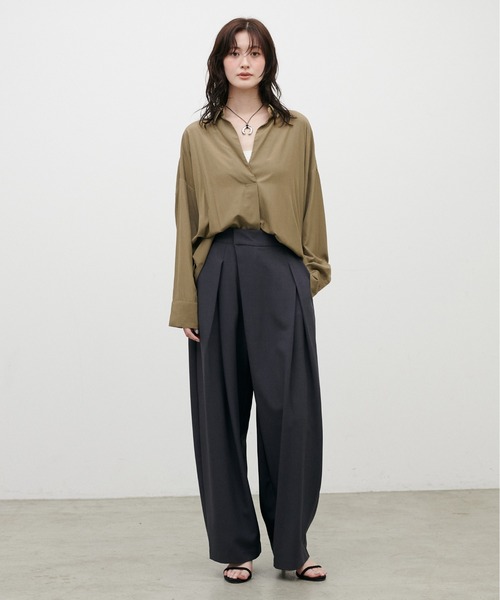 LARUTA(ラルータ)の「【LARUTA】スキッパー長袖シャツ(シャツ/ブラウス・レディース・その他1/オフホワイト/キャメル/ボルドー/ネイビー・FREE)」の20枚目の写真