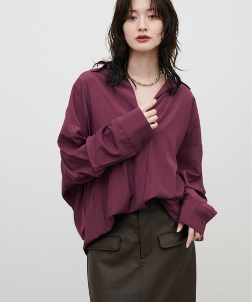 LARUTA(ラルータ)の「【LARUTA】スキッパー長袖シャツ(シャツ/ブラウス・レディース・その他1/オフホワイト/キャメル/ボルドー/ネイビー・FREE)」の21枚目の写真