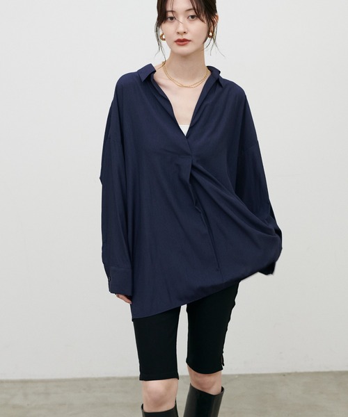 LARUTA(ラルータ)の「【LARUTA】スキッパー長袖シャツ(シャツ/ブラウス・レディース・その他1/オフホワイト/キャメル/ボルドー/ネイビー・FREE)」の12枚目の写真
