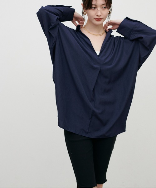 LARUTA(ラルータ)の「【LARUTA】スキッパー長袖シャツ(シャツ/ブラウス・レディース・その他1/オフホワイト/キャメル/ボルドー/ネイビー・FREE)」の13枚目の写真