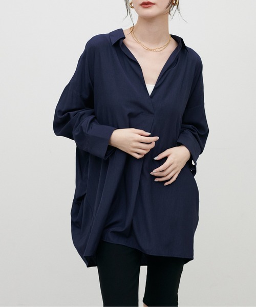 LARUTA(ラルータ)の「【LARUTA】スキッパー長袖シャツ(シャツ/ブラウス・レディース・その他1/オフホワイト/キャメル/ボルドー/ネイビー・FREE)」の11枚目の写真