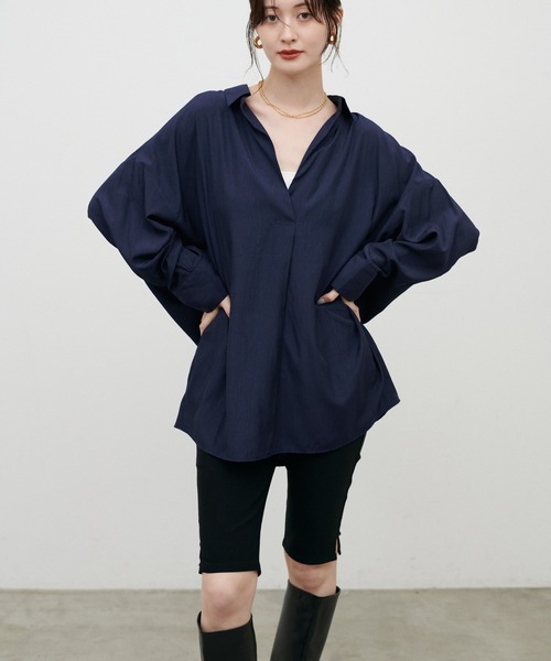 LARUTA(ラルータ)の「【LARUTA】スキッパー長袖シャツ(シャツ/ブラウス・レディース・その他1/オフホワイト/キャメル/ボルドー/ネイビー・FREE)」の14枚目の写真
