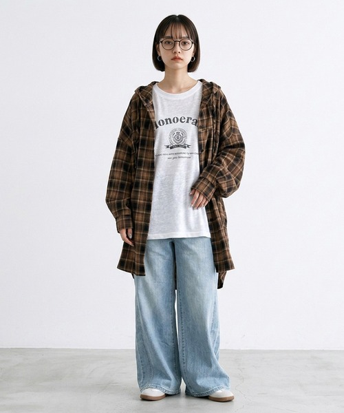 CRB(シーアールビー)の「チェックフードシャツ(シャツ/ブラウス・レディース・ベージュ/ブラウン/オリーブ/キャメル/グレー・F)」の12枚目の写真