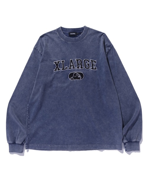 XLARGE（エクストララージ）の「OVERDYED COLLEGE LOGO L/S TEE（Tシャツ/カットソー・メンズ・ネイビー/グリーン/ブラック・M/L/S/XL）」の3枚目の写真