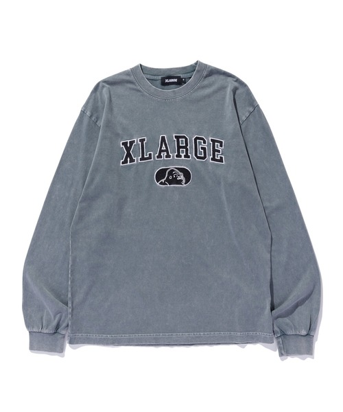 XLARGE（エクストララージ）の「OVERDYED COLLEGE LOGO L/S TEE（Tシャツ/カットソー・メンズ・ネイビー/グリーン/ブラック・M/L/S/XL）」の2枚目の写真