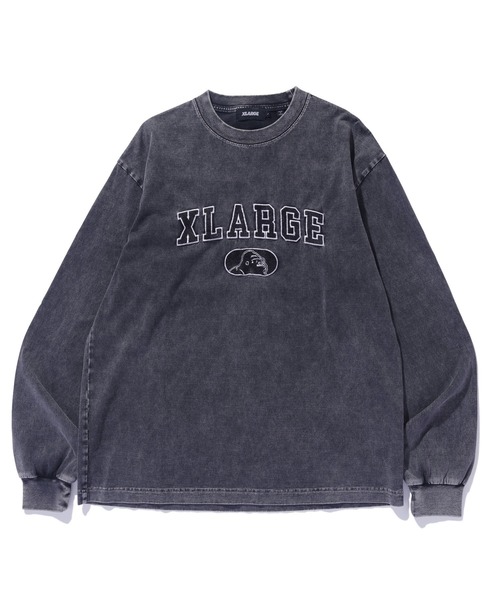 XLARGE（エクストララージ）の「OVERDYED COLLEGE LOGO L/S TEE（Tシャツ/カットソー・メンズ・ネイビー/グリーン/ブラック・M/L/S/XL）」の9枚目の写真