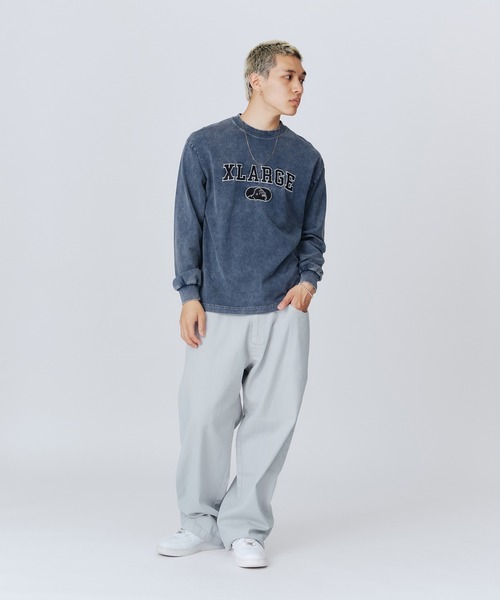 XLARGE（エクストララージ）の「OVERDYED COLLEGE LOGO L/S TEE（Tシャツ/カットソー・メンズ・ネイビー/グリーン/ブラック・M/L/S/XL）」の7枚目の写真
