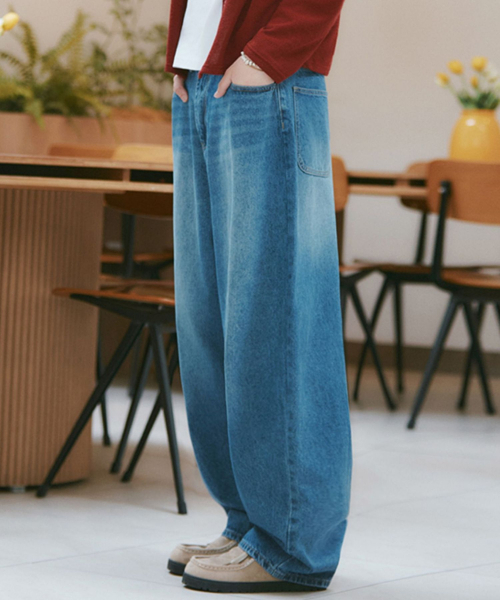 GCLIP(ジクリップ)の「ヴィンテージウォッシュ SUPER バルーンワイドデニムパンツ 2Color(デニムパンツ・メンズ・ブラック/ブルー・32/28/38/36/34/30)」の7枚目の写真