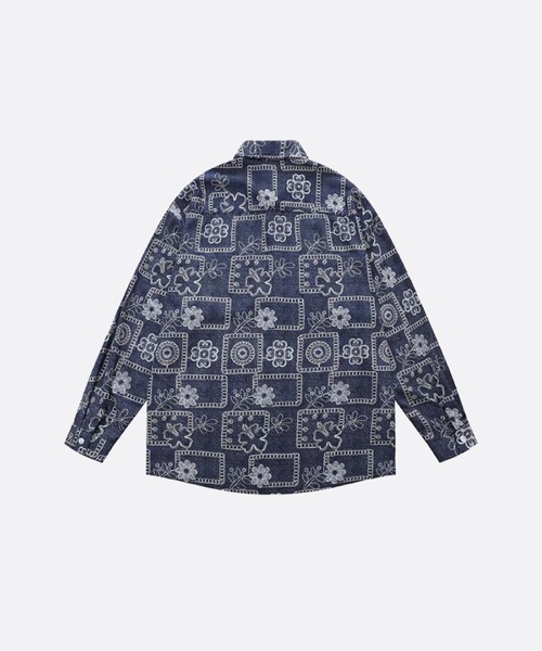 U:UME(ユーム)の「Floral Geometric Jacquard Shirt(シャツ/ブラウス・メンズ・ブルー・MEDIUM/LARGE/X-LARGE/SMALL)」の2枚目の写真