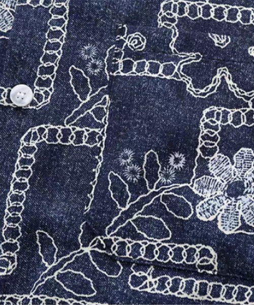 U:UME(ユーム)の「Floral Geometric Jacquard Shirt(シャツ/ブラウス・メンズ・ブルー・MEDIUM/LARGE/X-LARGE/SMALL)」の4枚目の写真