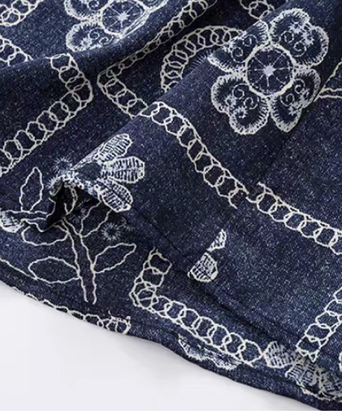 U:UME(ユーム)の「Floral Geometric Jacquard Shirt(シャツ/ブラウス・メンズ・ブルー・MEDIUM/LARGE/X-LARGE/SMALL)」の6枚目の写真